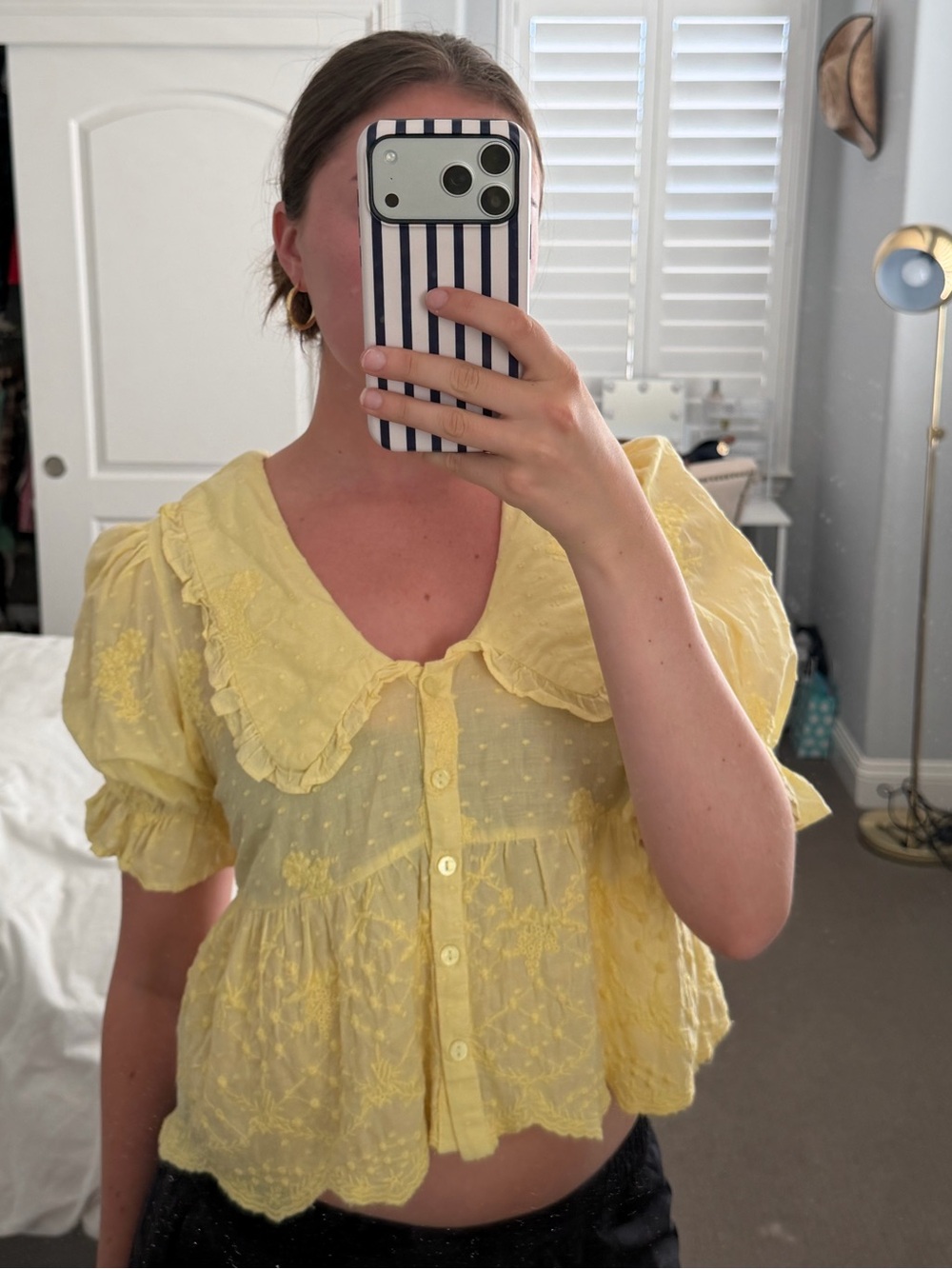 Yellow Blouse with Collar